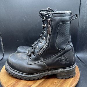Milwaukee Mens Size 8.5 D Motorcycle Boots MB416 Black Leather Double Zip